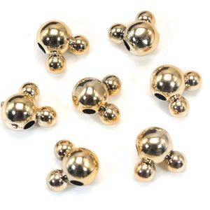 20pcs Metallic Gold Acrylic Mickey Mouse  Beads